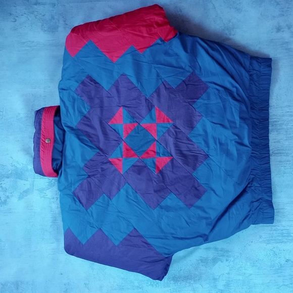 Vintage Northern Spirit Goose Down Quilt Pattern Beautiful Jacket UNISEX - Picture 4 of 10